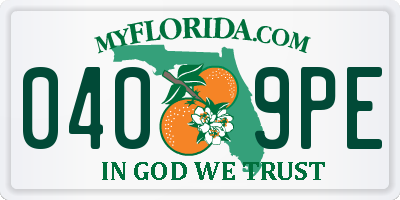 FL license plate 0409PE