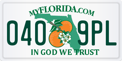FL license plate 0409PL