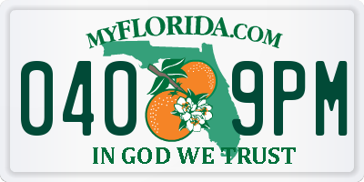 FL license plate 0409PM