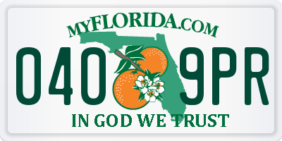 FL license plate 0409PR