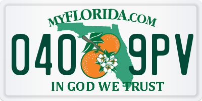 FL license plate 0409PV