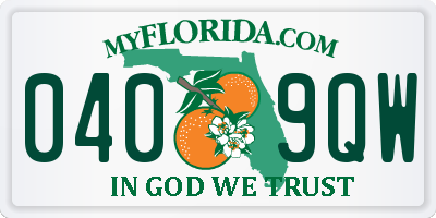 FL license plate 0409QW