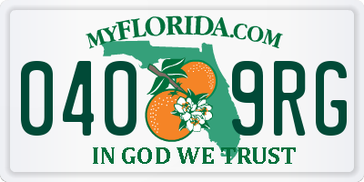 FL license plate 0409RG
