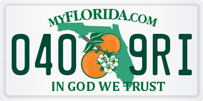 FL license plate 0409RI