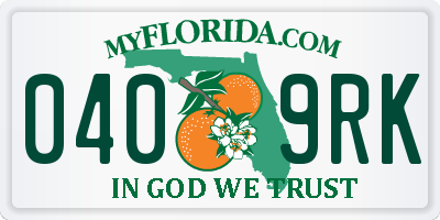 FL license plate 0409RK