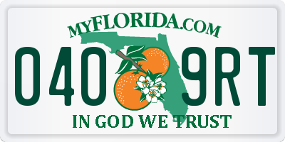 FL license plate 0409RT