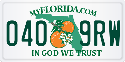 FL license plate 0409RW