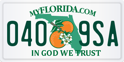 FL license plate 0409SA