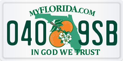 FL license plate 0409SB