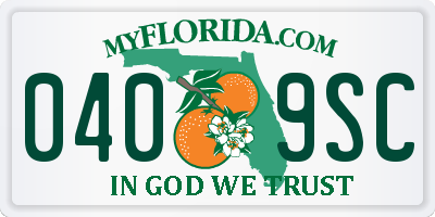 FL license plate 0409SC