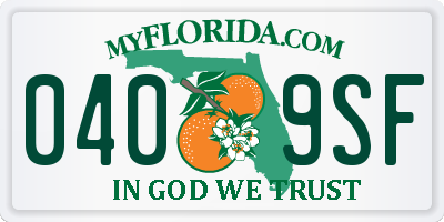 FL license plate 0409SF