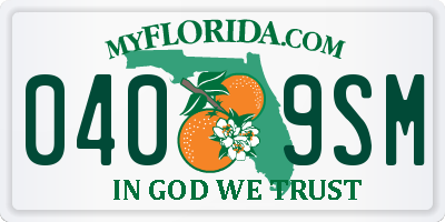 FL license plate 0409SM