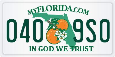 FL license plate 0409SO