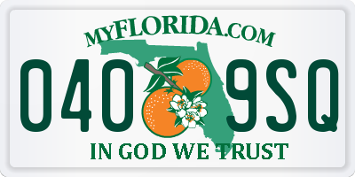 FL license plate 0409SQ