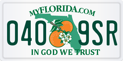 FL license plate 0409SR