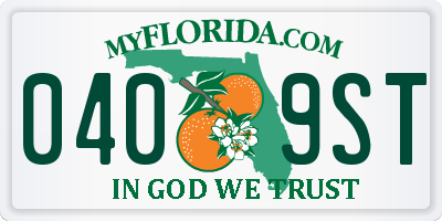 FL license plate 0409ST