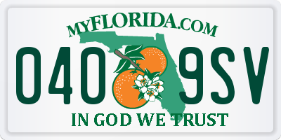 FL license plate 0409SV