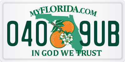 FL license plate 0409UB