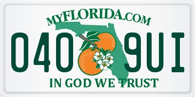 FL license plate 0409UI