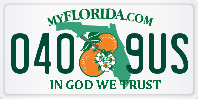 FL license plate 0409US