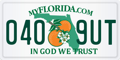 FL license plate 0409UT