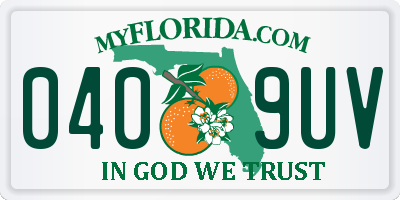 FL license plate 0409UV