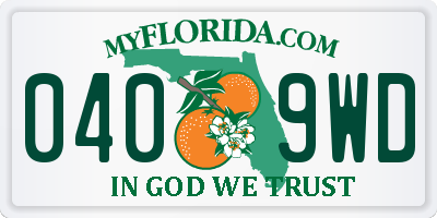 FL license plate 0409WD