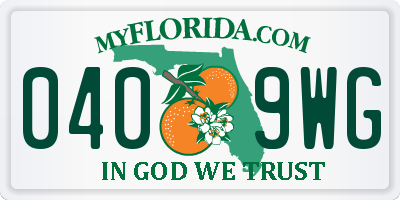 FL license plate 0409WG