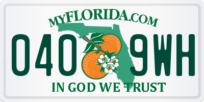 FL license plate 0409WH
