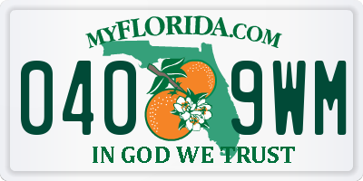 FL license plate 0409WM