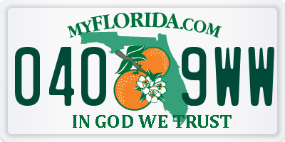 FL license plate 0409WW