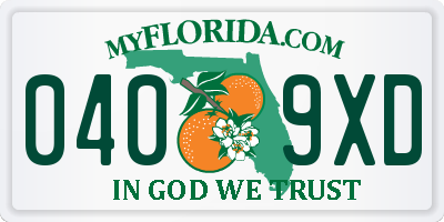 FL license plate 0409XD