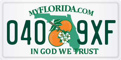 FL license plate 0409XF