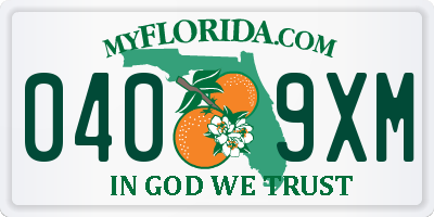 FL license plate 0409XM