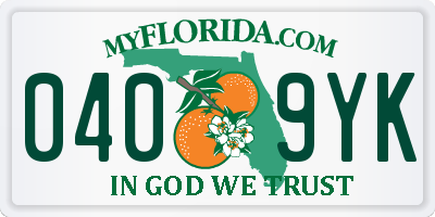 FL license plate 0409YK