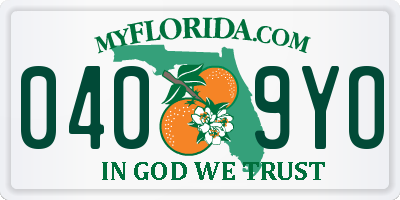 FL license plate 0409YO