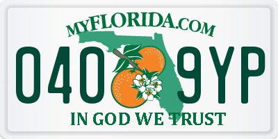 FL license plate 0409YP
