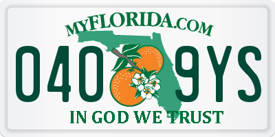 FL license plate 0409YS