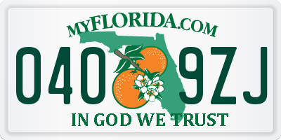 FL license plate 0409ZJ