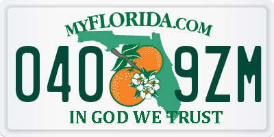 FL license plate 0409ZM