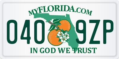 FL license plate 0409ZP