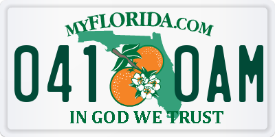 FL license plate 0410AM