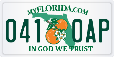 FL license plate 0410AP