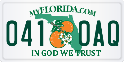 FL license plate 0410AQ