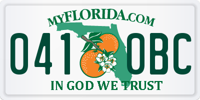 FL license plate 0410BC