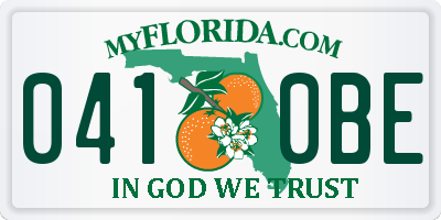 FL license plate 0410BE