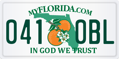FL license plate 0410BL