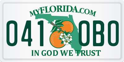 FL license plate 0410BO