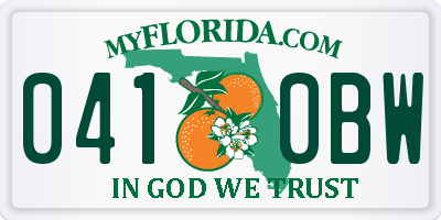 FL license plate 0410BW