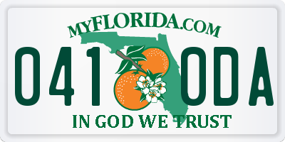 FL license plate 0410DA